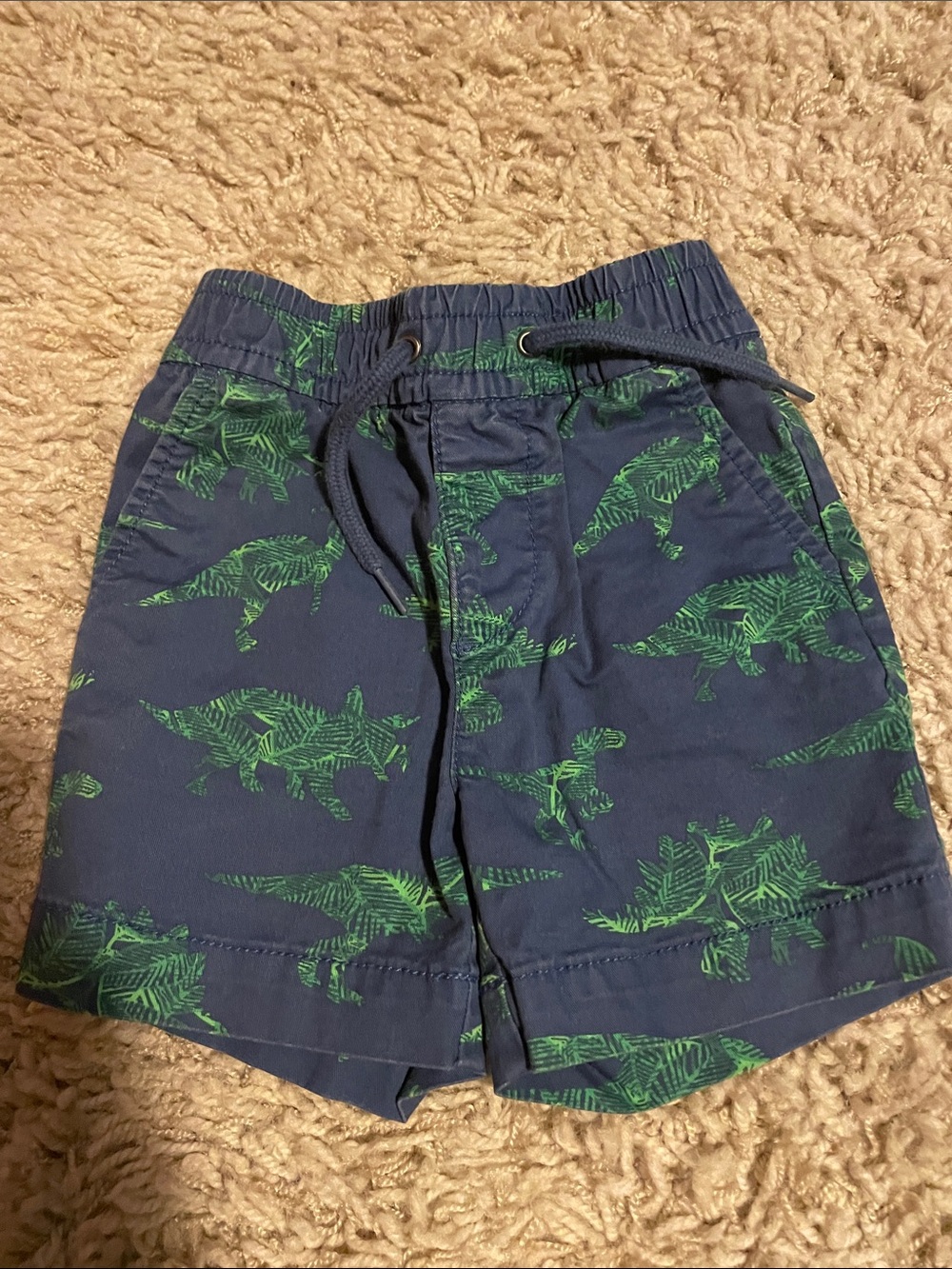 GAP Navy Shorts with Green Dinosaur Print